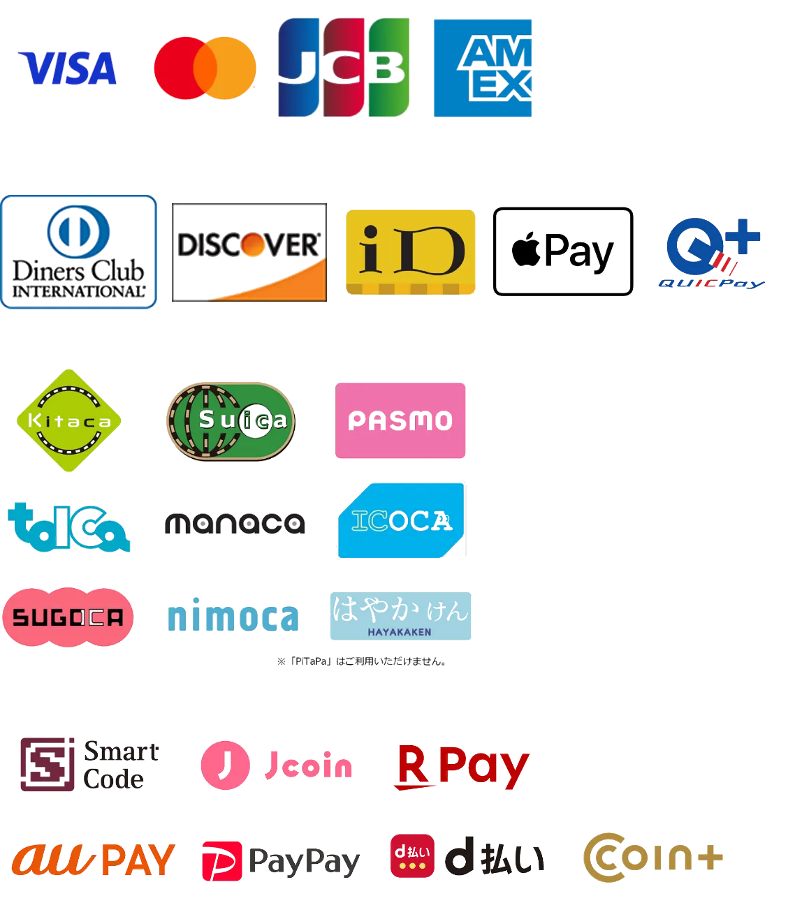 利用可能な支払方法