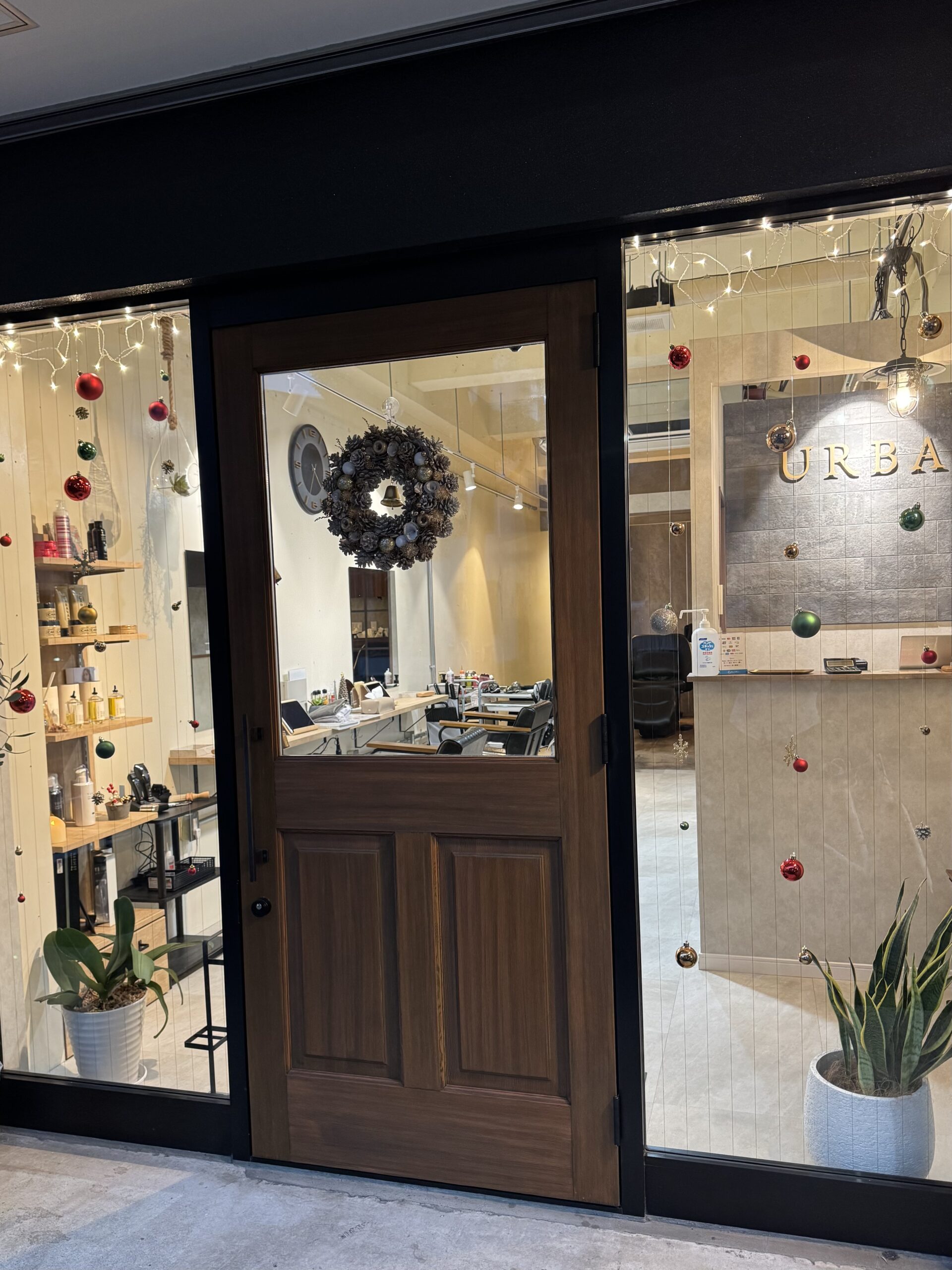 美容院クリスマス装飾